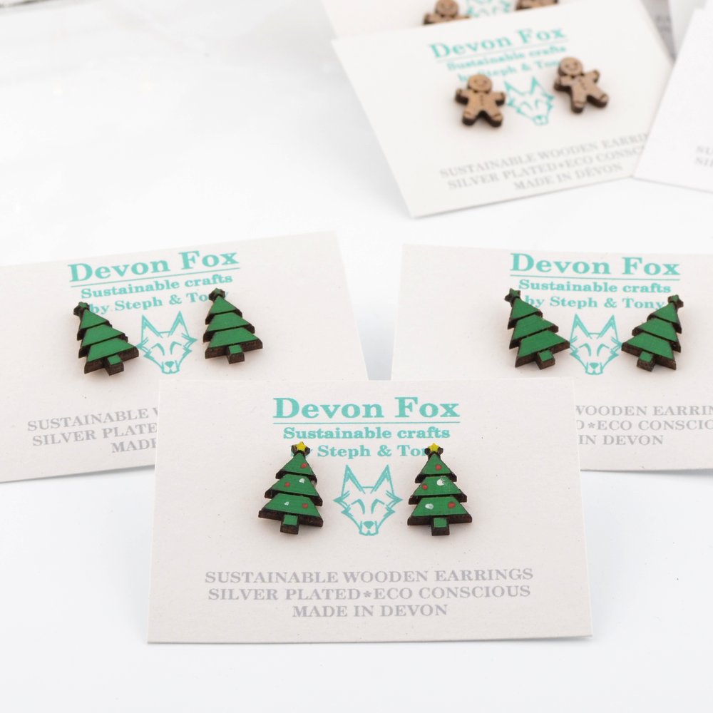 Plain Wooden Christmas Tree Studs