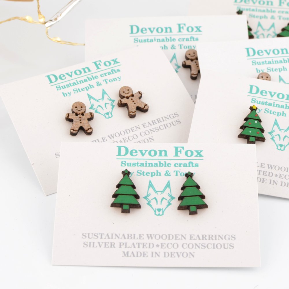 Plain Wooden Christmas Tree Studs
