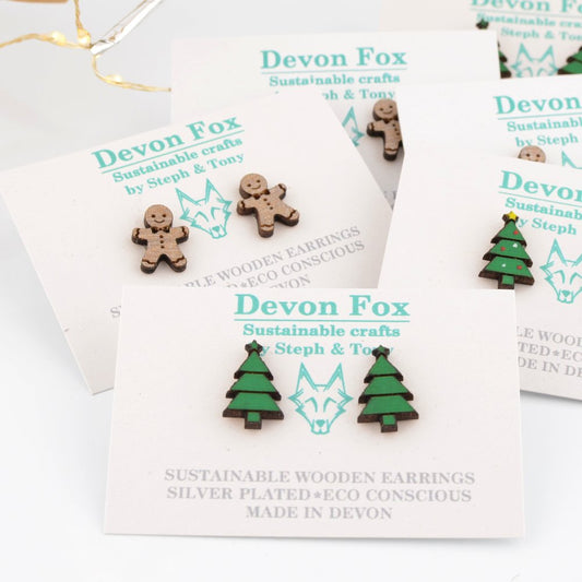Plain Wooden Christmas Tree Studs