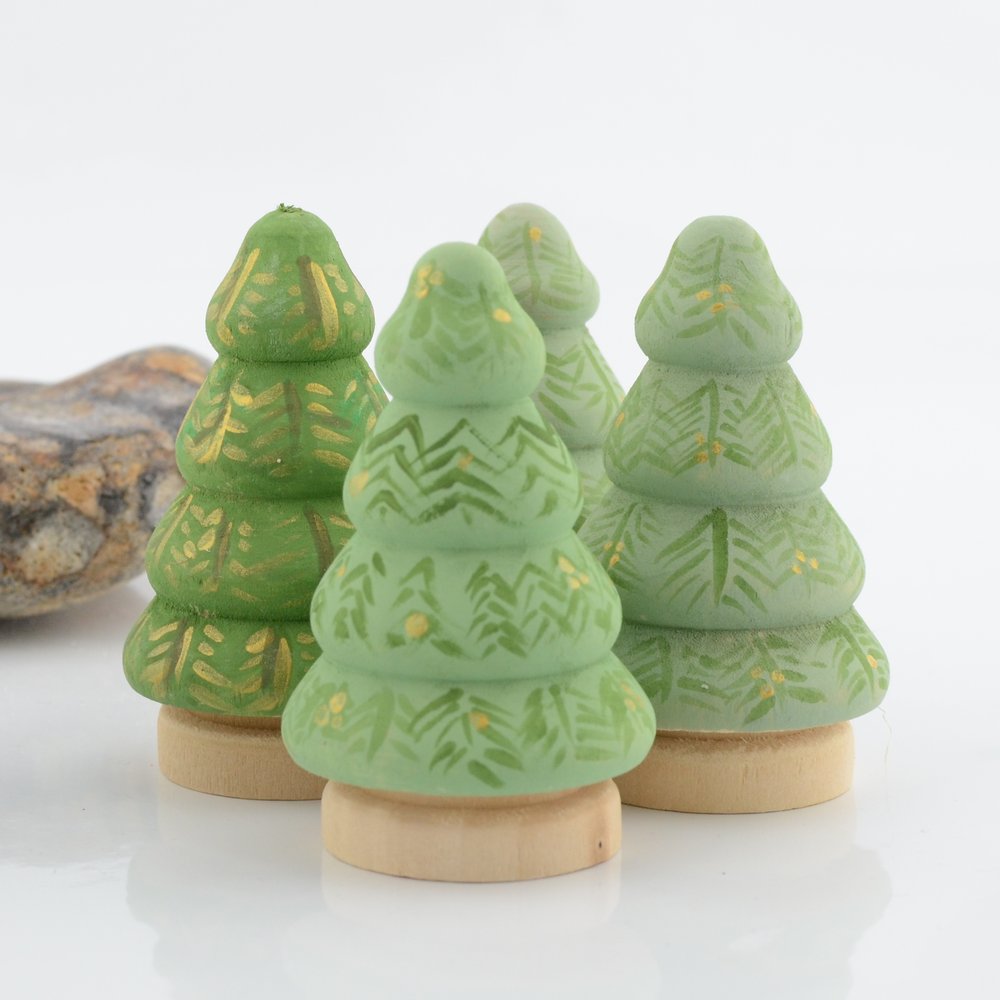 Hand Painted Wooden Christmas Tree