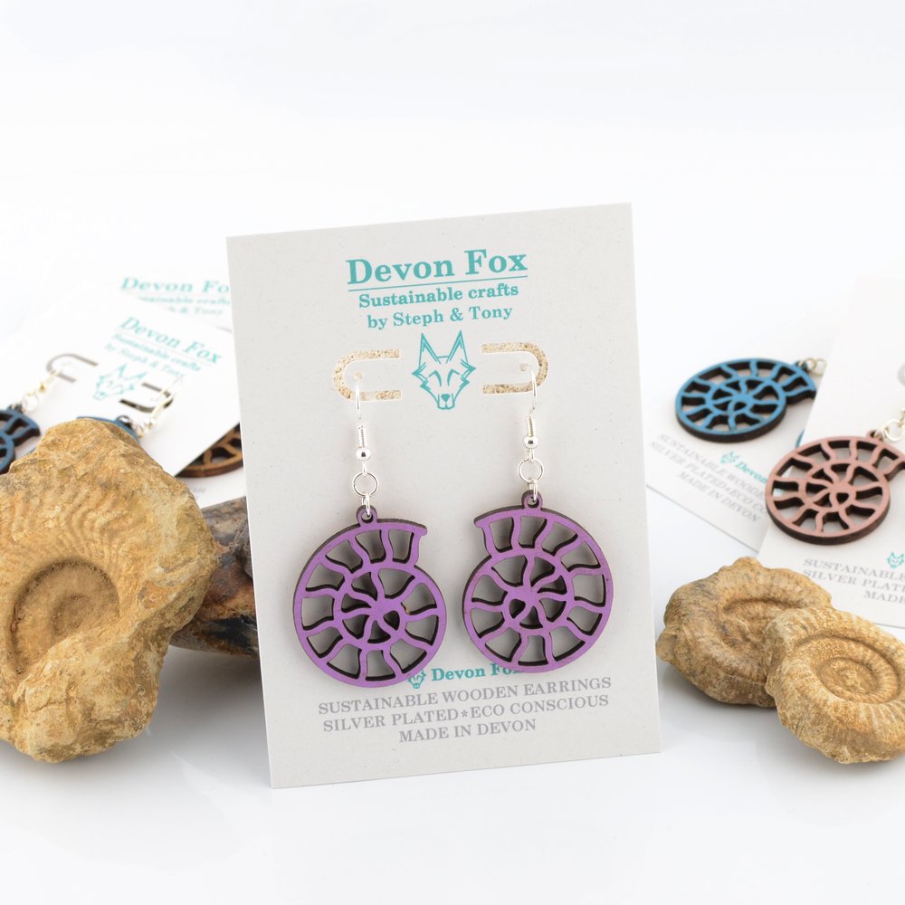 Ammonite Drop Earrings