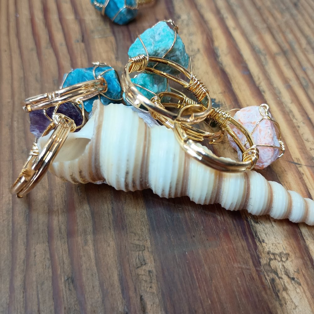 Adjustable Rough Freeform Natural Stone Ring
