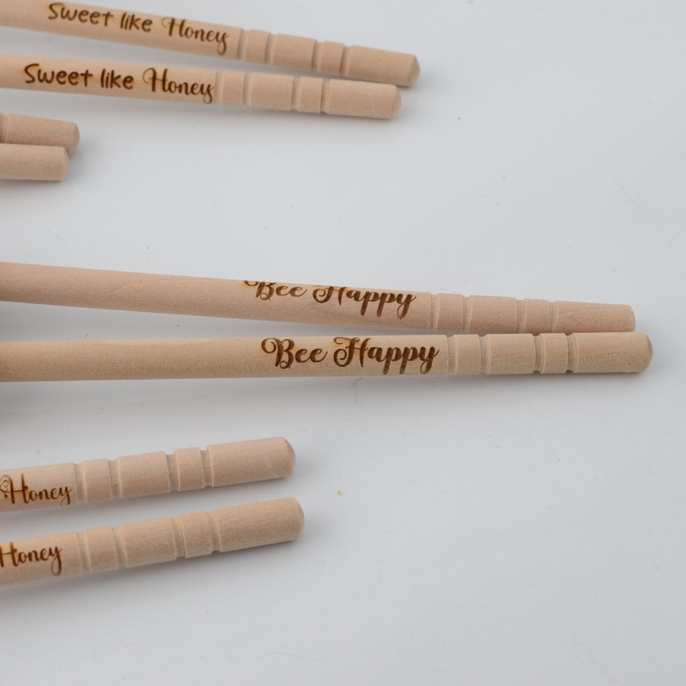 Engraved Wooden Honey Dipper