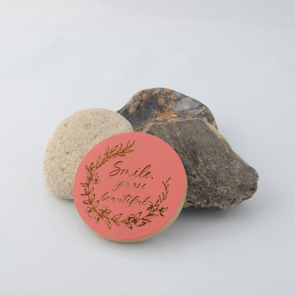 Bamboo Pocket Mirror - Smile you are beautiful