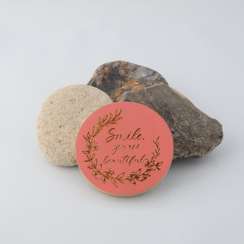 Bamboo Pocket Mirror - Smile you are beautiful