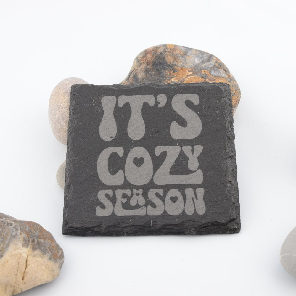 Love and Home Slogan Slate Coaster