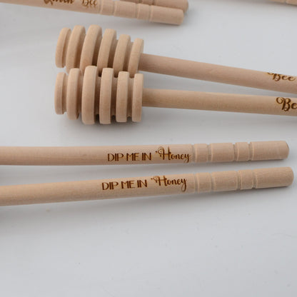 Engraved Wooden Honey Dipper