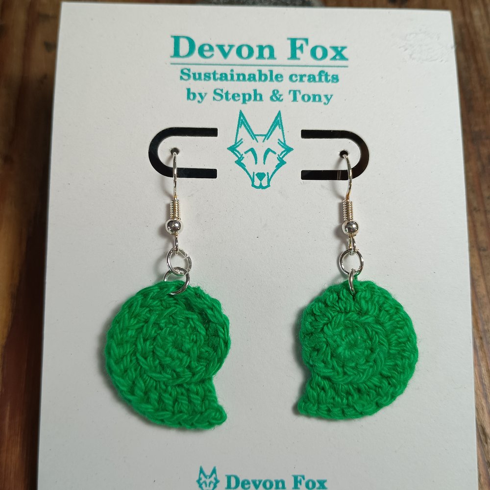 Crochet Ammonite Earrings