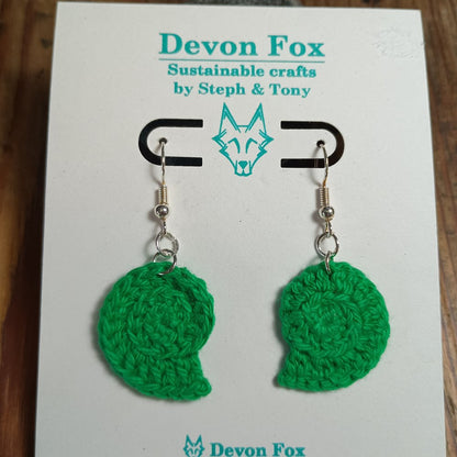 Crochet Ammonite Earrings