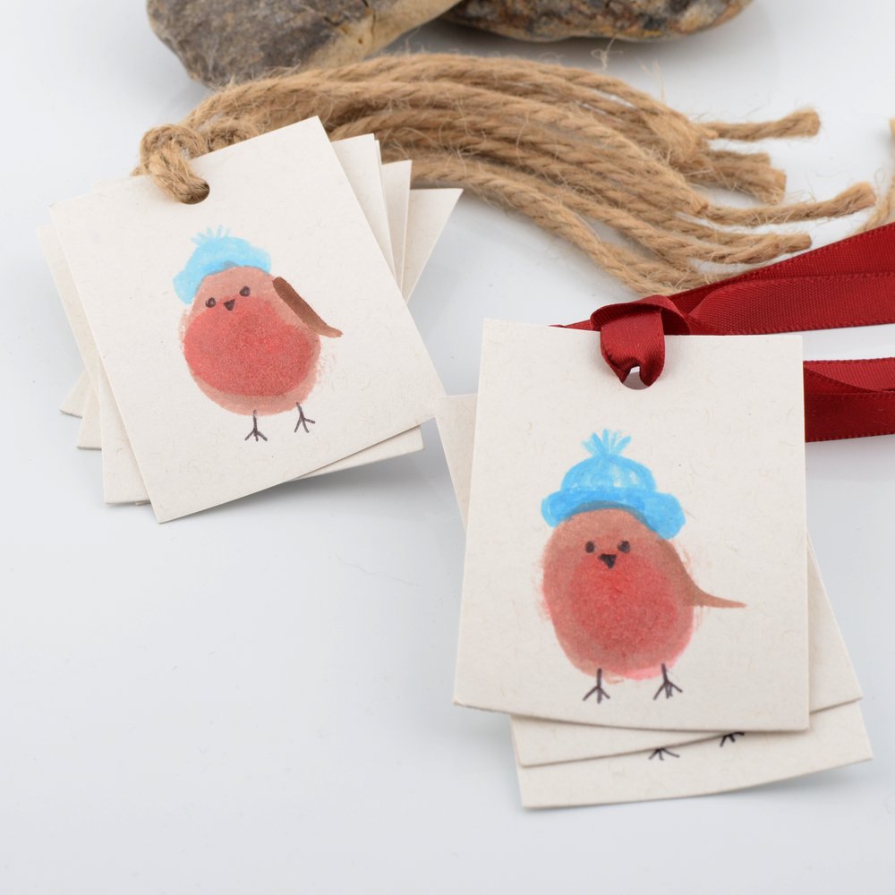 Hand painted Robin Gift Tags