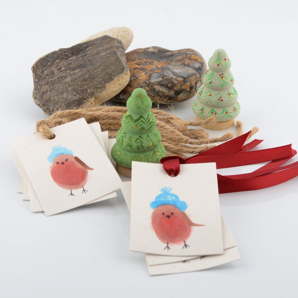 Hand painted Robin Gift Tags