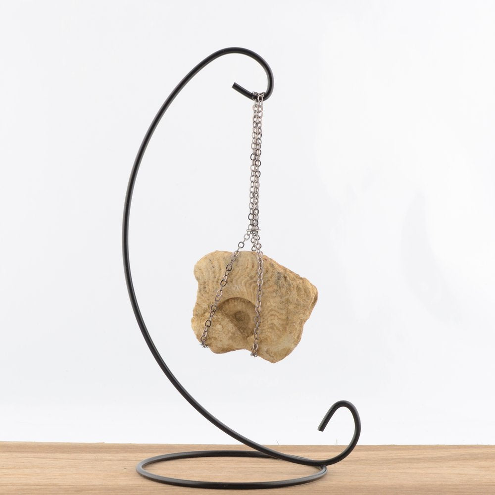 Hanging Curio Display Stand – Metal with Chain Cradle – 23cm High