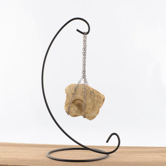 Hanging Curio Display Stand – Metal with Chain Cradle – 23cm High
