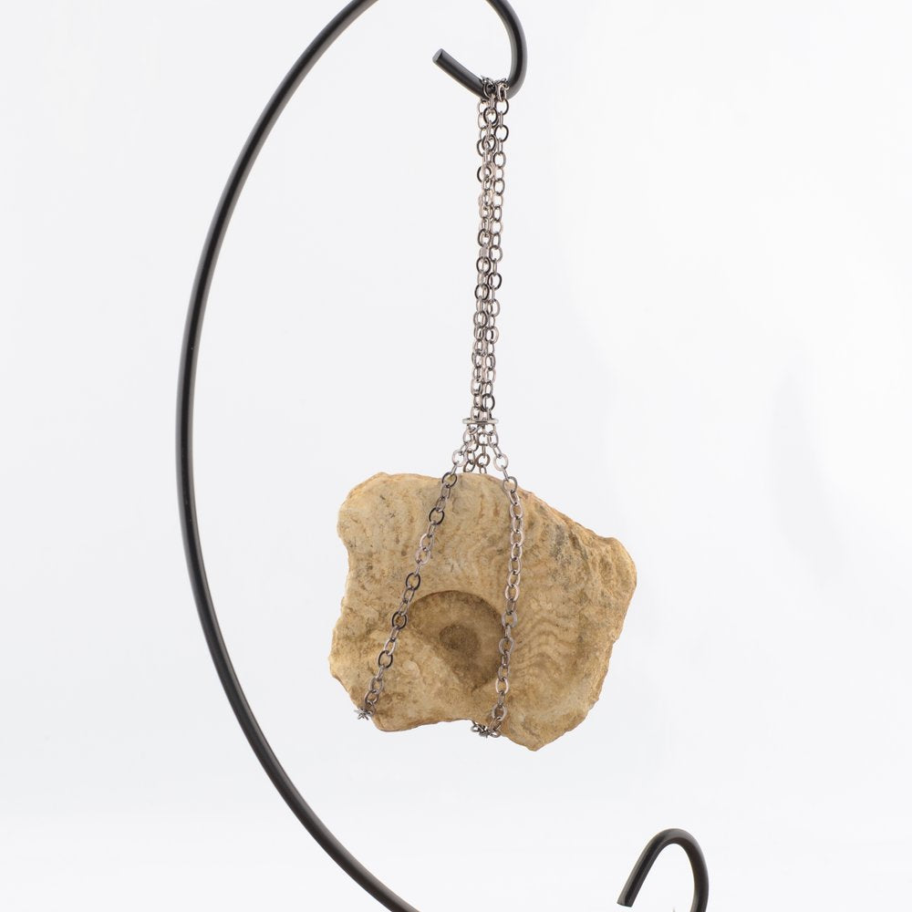 Hanging Curio Display Stand – Metal with Chain Cradle – 23cm High