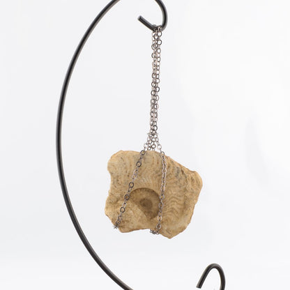 Hanging Curio Display Stand – Metal with Chain Cradle – 23cm High
