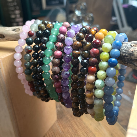 6mm Natural Gemstone Stretch Bracelet - Jewellery