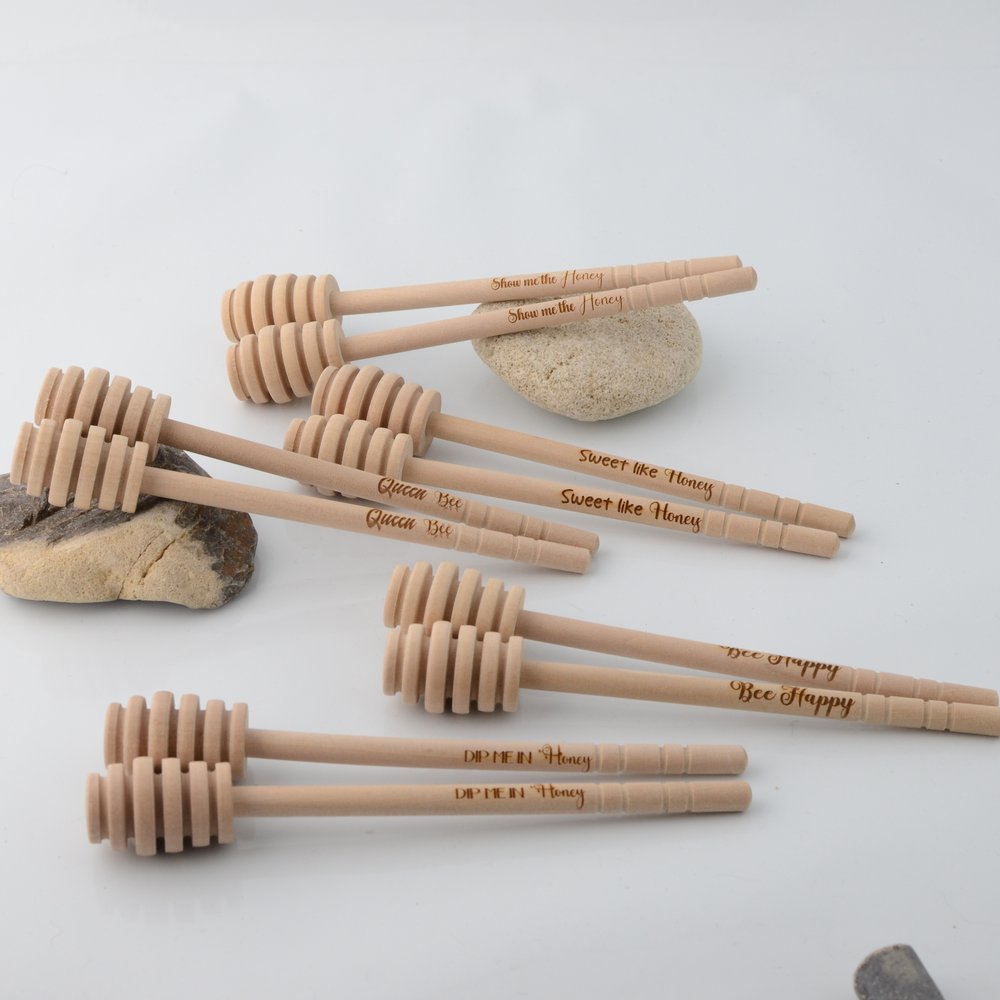 Engraved Wooden Honey Dipper