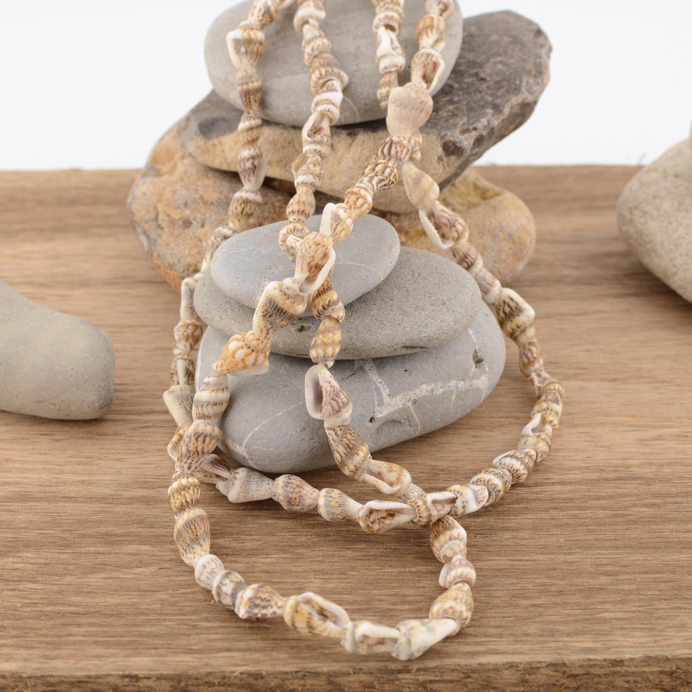 Vintage Seashell Necklace Extra long 56 inches - Archive Find
