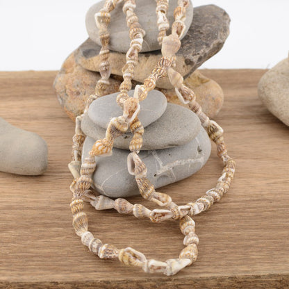Vintage Seashell Necklace Extra long 56 inches - Archive Find