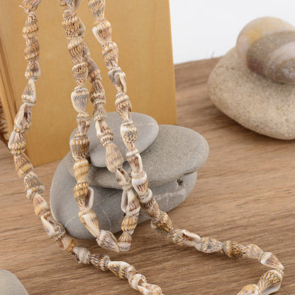 Vintage Seashell Necklace Extra long 56 inches - Archive Find