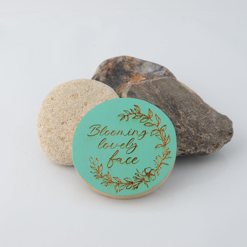 Bamboo Pocket Mirror - Blooming lovley face