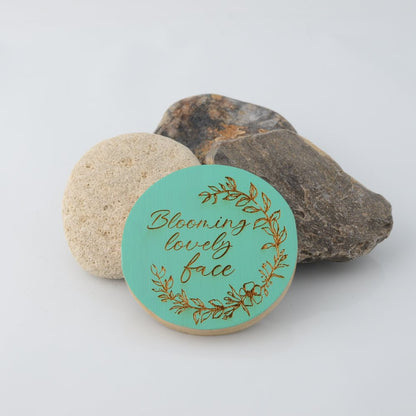 Bamboo Pocket Mirror - Blooming lovley face