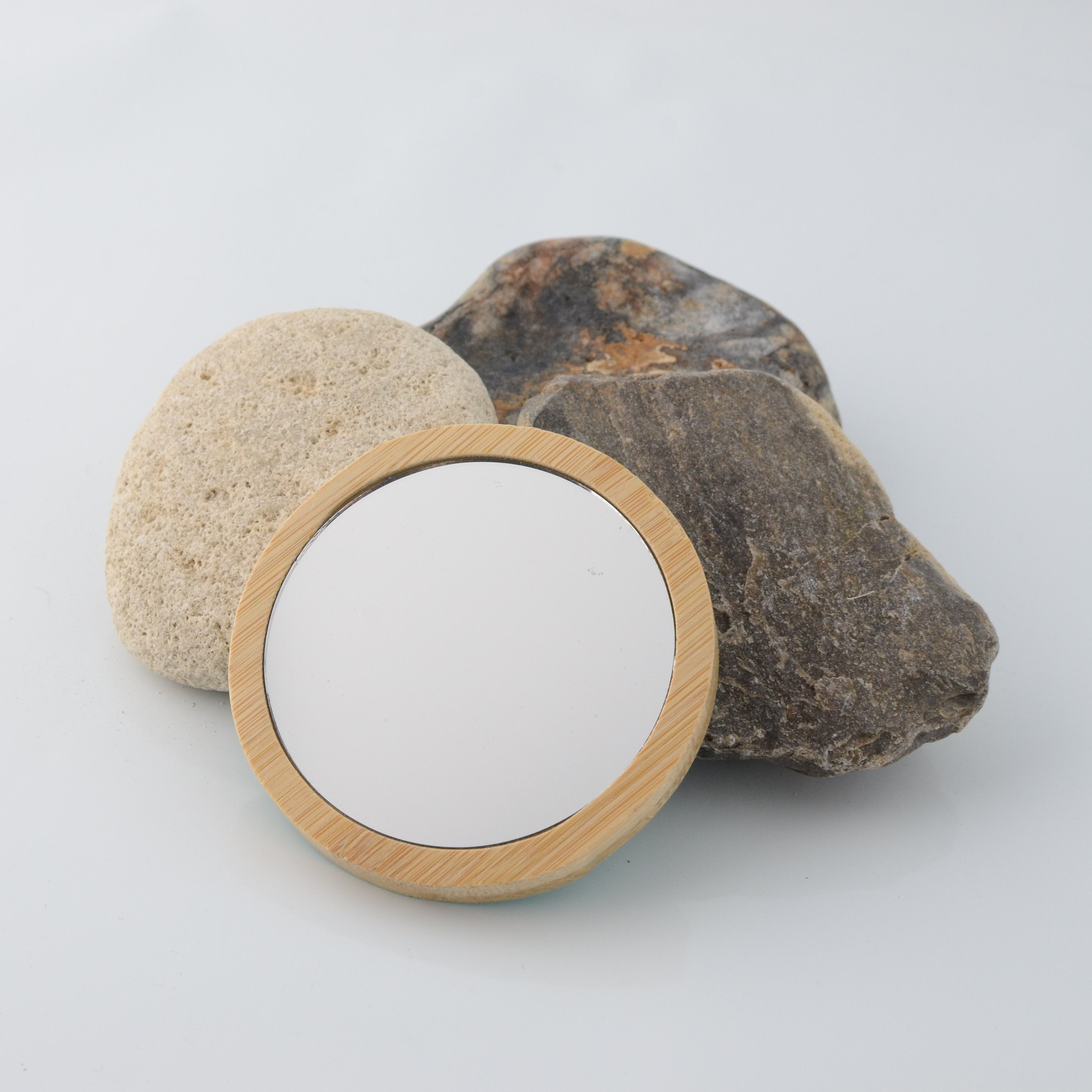 Bamboo Pocket Mirror - Blooming lovley face