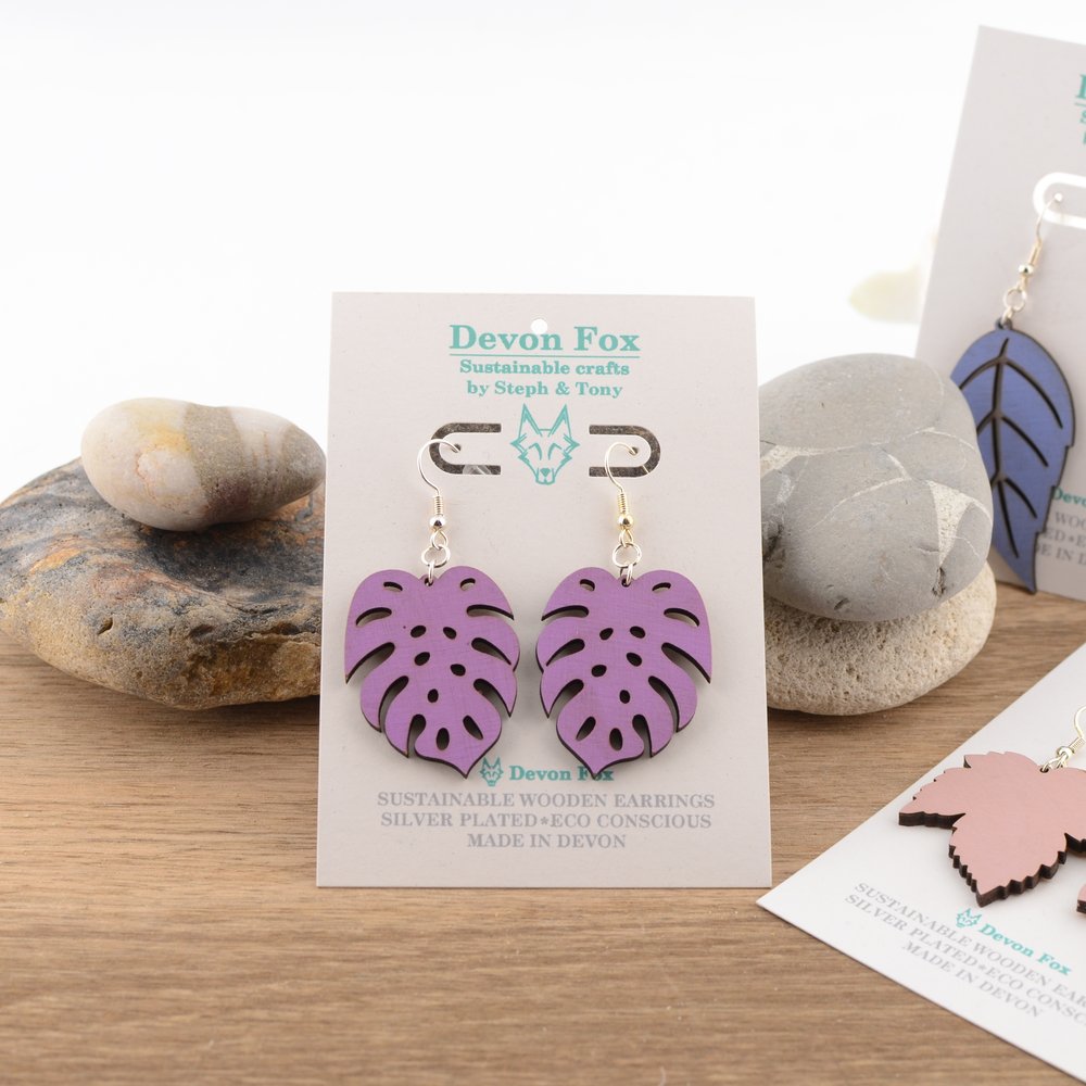 Monstera Leaf Earrings
