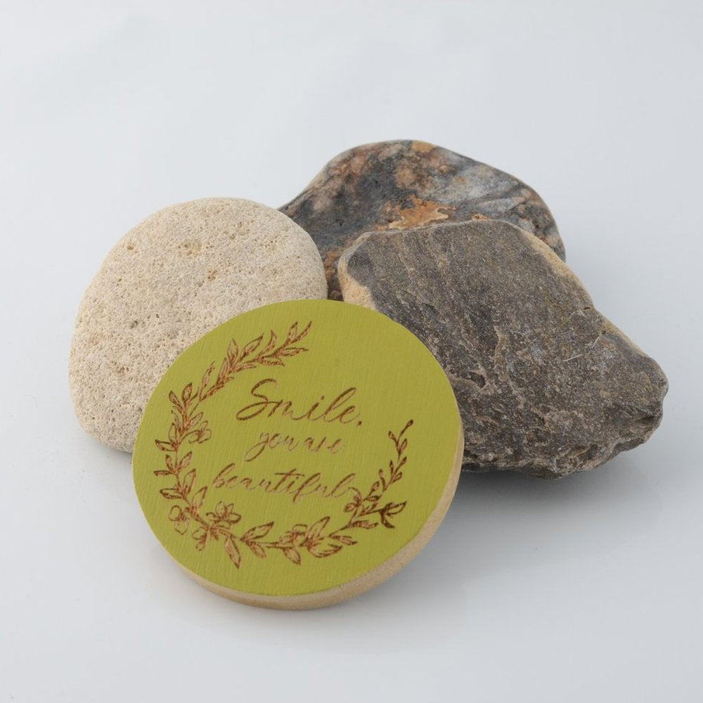 Bamboo Pocket Mirror - Smile you are beautiful