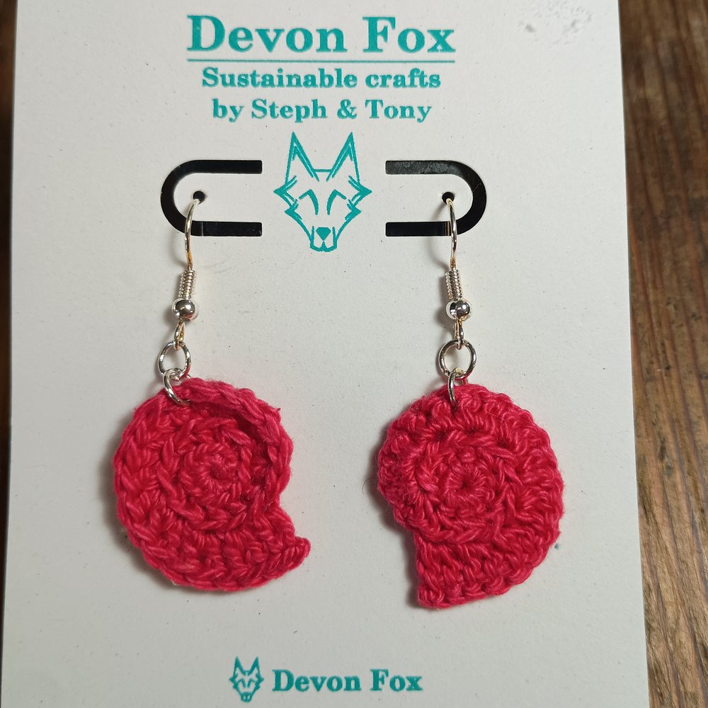 Crochet Ammonite Earrings