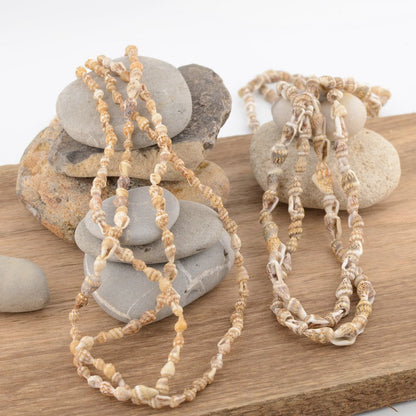 Vintage Seashell Necklace Extra long 56 inches - Archive Find