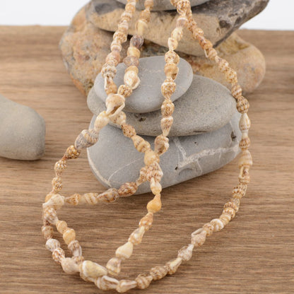 Vintage Seashell Necklace Extra long 56 inches - Archive Find