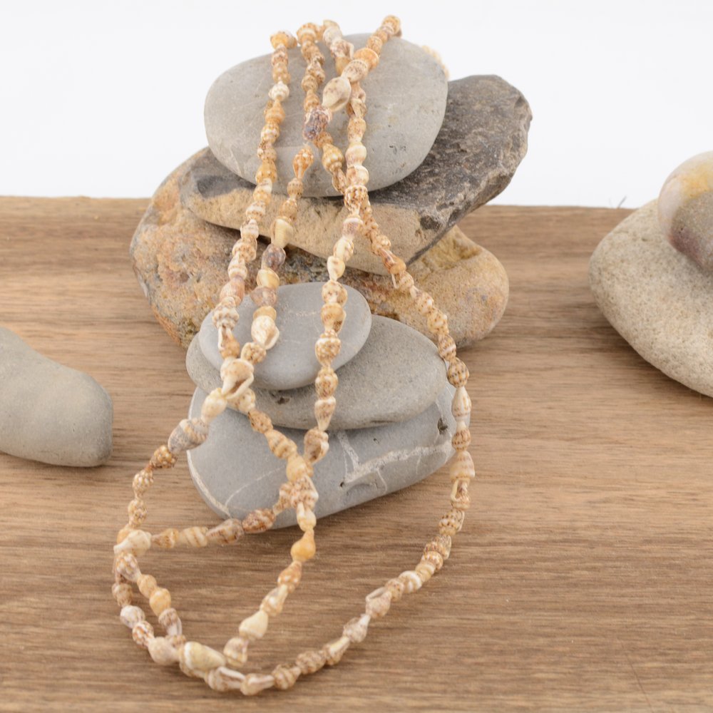 Vintage Seashell Necklace Extra long 56 inches - Archive Find