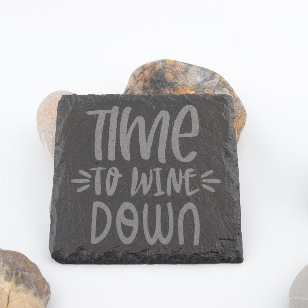 Wine Slogan Slate Coaster