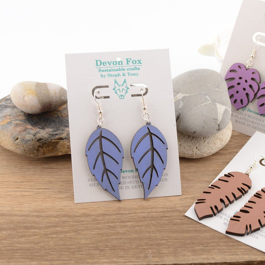 Wild Cherry Leaf Earrings